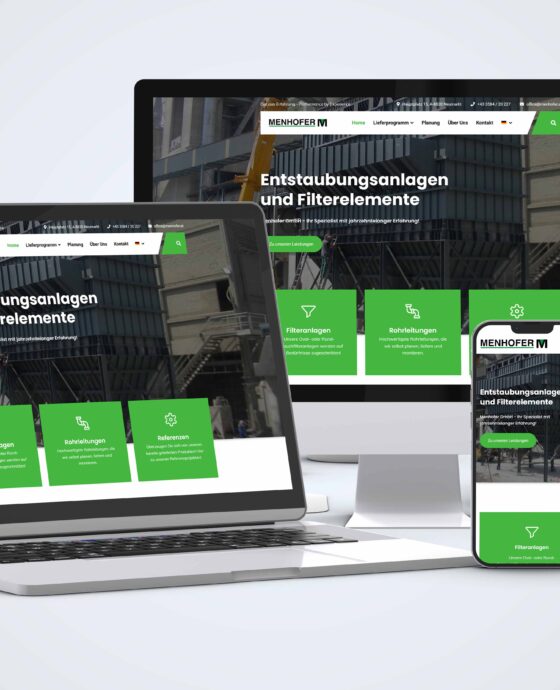 Bild Referenzen Mockup Menhofer GmbH Webdesign