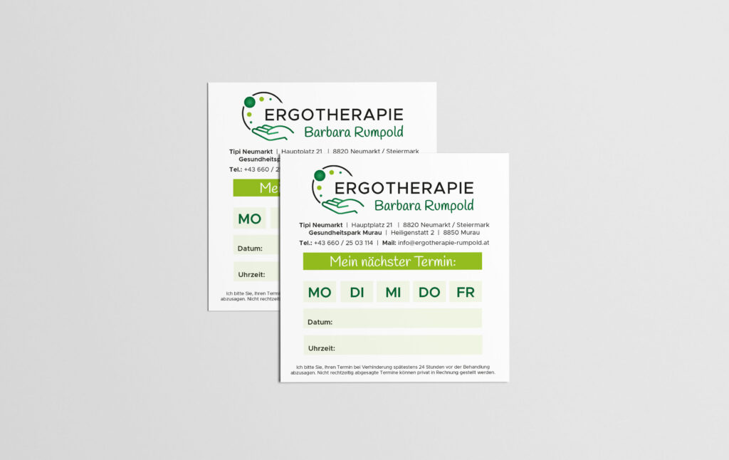 Bild Ergotherapie Rumpold Mockup Terminkarten